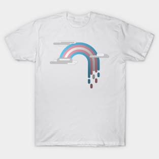 Transgender Pride Flag Minimalist Drip Rainbow Design T-Shirt